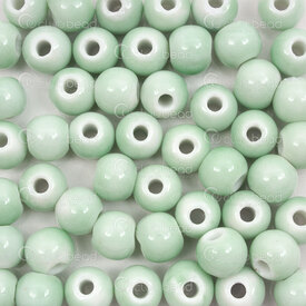 1105-0101-0846 - ceramic bead round 8mm light green 3mm hole 50pcs 1105-0101-0846,Beads,Ceramic,montreal, quebec, canada, beads, wholesale