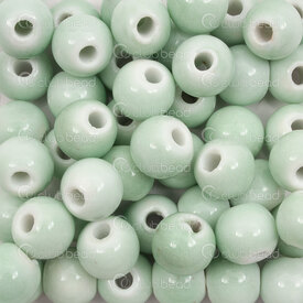 1105-0101-1046 - Ceramique Bille Rond 10mm Vert Pale Trou 3mm 50pcs 1105-0101-1046,1105-0,montreal, quebec, canada, beads, wholesale