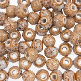1105-0102-0610 - glazed ceramic bead round 6mm caramel 50pcs 1105-0102-0610,montreal, quebec, canada, beads, wholesale