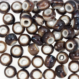 1105-0103-0608 - Céramique Touraille Bille Rond 6mm Brun-Bleu 50pcs 1105-0103-0608,1105-0103,montreal, quebec, canada, beads, wholesale