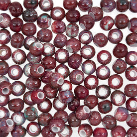 1105-0103-0628 - Céramique Touraille Bille Rond 6mm Couleur Rouge Royal Chinois 50pcs 1105-0103-0628,1105-0103,montreal, quebec, canada, beads, wholesale