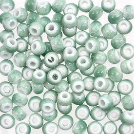 1105-0103-0630 - Kiln Burned ceramic bead round 6mm green mint 50pcs 1105-0103-0630,Beads,montreal, quebec, canada, beads, wholesale