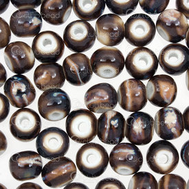 1105-0103-0808 - Céramique Touraille Bille Rond 8mm Brun-Bleu 50pcs 1105-0103-0808,1105-0103,montreal, quebec, canada, beads, wholesale