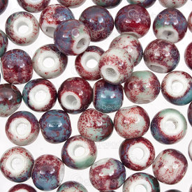 1105-0103-0820 - Céramique Touraille Bille Rond 8mm Couleur Royal Chinois 50pcs 1105-0103-0820,1105-0103,montreal, quebec, canada, beads, wholesale