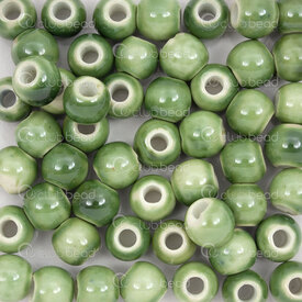 1105-0103-0830 - Kiln Burned ceramic bead round 8mm green mint 50pcs 1105-0103-0830,Beads,montreal, quebec, canada, beads, wholesale