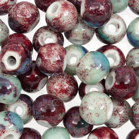 1105-0103-1020 - Kiln Burned ceramic bead 10mm round Chinese Royal Color 50pcs 1105-0103-1020,1105-0103,montreal, quebec, canada, beads, wholesale