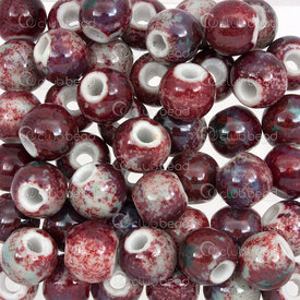 1105-0103-1028 - Kiln Burned ceramic bead 10mm round Chinese Royal RedColor 50pcs 1105-0103-1028,1105-0103,montreal, quebec, canada, beads, wholesale