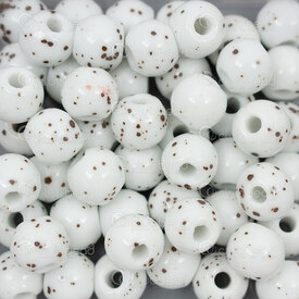 1105-0104-1002 - ceramic bead spotted round 10mm white 50pcs 1105-0104-1002,tac,montreal, quebec, canada, beads, wholesale