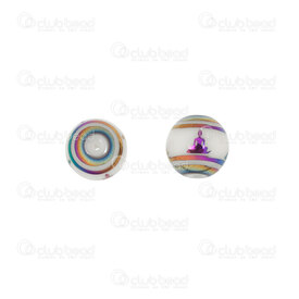 1105-0120-10AB - Spiritual Ceramic Buddha Bead Round 10mm Meditation AB White Base 1mm hole 12pcs 1105-0120-10AB,Beads,Ceramic,montreal, quebec, canada, beads, wholesale