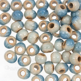 1105-0205-0604 - Céramique Bille Craquelé Ovoide 6mm Bleu 50pcs 1105-0205-0604,montreal, quebec, canada, beads, wholesale