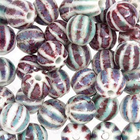 1105-0303-1120 - Kiln Burned ceramic bead lantern shape 11x10mm Chinese Royal Color 50pcs 1105-0303-1120,Clearance by Category,Ceramic,montreal, quebec, canada, beads, wholesale