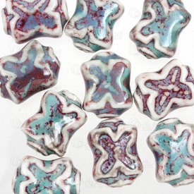 1105-0503-1720 - Kiln Burned ceramic bead fancy 'X' shape 17x12mm Chinese Royal Color 10pcs 1105-0503-1720,Clearance by Category,Ceramic,montreal, quebec, canada, beads, wholesale