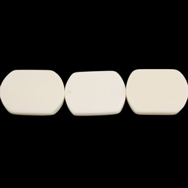*1106-0491-02 - Resin Bead Rectangle Round Corners 25X33MM Cream 12pcs String India *1106-0491-02,Beads,Resin,Rectangle,Bead,Resin,25X33MM,Rectangle,Round Corners,White,Cream,India,12pcs String,montreal, quebec, canada, beads, wholesale