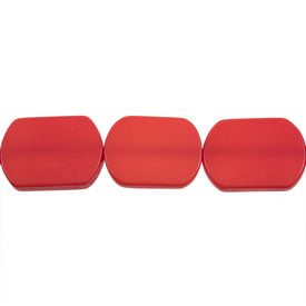*1106-0491-06 - Resin Bead Rectangle Round Corners 25X33MM Red 12pcs String India *1106-0491-06,Bead,Resin,25X33MM,Rectangle,Round Corners,Red,Red,India,12pcs String,montreal, quebec, canada, beads, wholesale