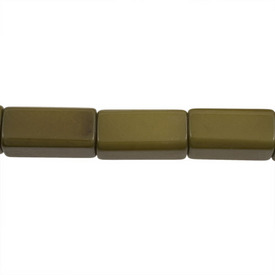 *1106-0492-08 - Resin Bead Rectangle 14X28MM Khaki 14pcs String India *1106-0492-08,Clearance by Category,Resin,Rectangle,Bead,Resin,14X28MM,Rectangle,Green,Khaki,India,14pcs String,montreal, quebec, canada, beads, wholesale