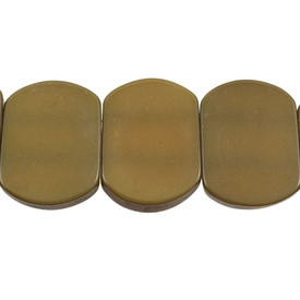 *1106-0493-08 - Resin Bead Rectangle Round Corners 25X33MM Khaki 2 Holes 15pcs String India *1106-0493-08,Beads,Resin,Bead,Resin,25X33MM,Rectangle,Round Corners,Green,Khaki,2 Holes,India,15pcs String,montreal, quebec, canada, beads, wholesale