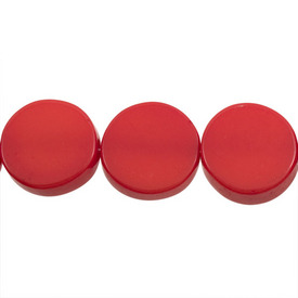 *1106-0494-06 - Resin Bead Coin 20MM Red 20pcs String India *1106-0494-06,montreal, quebec, canada, beads, wholesale