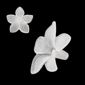 *1106-0522 - Plastic Bead Flower 29X64MM Matt Clear 20pcs *1106-0522,montreal, quebec, canada, beads, wholesale