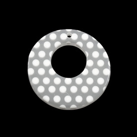 *DB-1106-0530-02 - Resin Pendant Round Donut 35MM Clear White Dots 10pcs *DB-1106-0530-02,Beads,Pendant,35MM,Pendant,Resin,35MM,Round,Round,Donut,Colorless,Clear,White Dots,China,Dollar Bead,montreal, quebec, canada, beads, wholesale