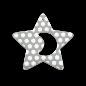 *DB-1106-0532-02 - Resin Pendant Star Donut 40MM Clear White Dots 10pcs *DB-1106-0532-02,Pendants,40MM,Pendant,Resin,40MM,Star,Star,Donut,Colorless,Clear,White Dots,China,Dollar Bead,10pcs,montreal, quebec, canada, beads, wholesale