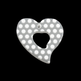 *DB-1106-0533-02 - Resin Pendant Heart Donut 34MM Clear White Dots 10pcs *DB-1106-0533-02,Pendants,Resin,Pendant,Resin,34MM,Heart,Heart,Donut,Colorless,Clear,White Dots,China,Dollar Bead,10pcs,montreal, quebec, canada, beads, wholesale