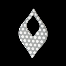 *DB-1106-0534-02 - Resin Pendant Diamond Donut 30X49MM Clear White Dots 10pcs *DB-1106-0534-02,Beads,Plastic,Pendant,Pendant,Resin,30X49MM,Diamond,Donut,Colorless,Clear,White Dots,China,Dollar Bead,10pcs,montreal, quebec, canada, beads, wholesale