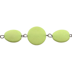 *DB-1106-0540-06 - Plastic Bead Assorted Shapes Flat App. 15x20mm Lime 0.5m. String *DB-1106-0540-06,Chains,Bead,Plastic,Plastic,App. 15x20mm,Assorted Shapes,Flat,Green,Lime,China,Dollar Bead,0.5m. String,montreal, quebec, canada, beads, wholesale