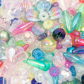 1106-0546-MIX - Bille Plastique Assortiment Nature-Separateur Couleur Transparent AB Mix Forme-Taille Varie 100gr 1106-0546-MIX,montreal, quebec, canada, beads, wholesale