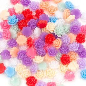 1106-0563-0106MIX - Plastique Cabochon Rose 6x3mm couleur Mix 100pcs 1106-0563-0106MIX,Cabochons,montreal, quebec, canada, beads, wholesale