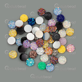 1106-0564-6MIX - Resin Chaton Glue-On Round 6x2mm Mix Color 50pcs 1106-0564-6MIX,A,montreal, quebec, canada, beads, wholesale