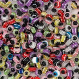 1106-0587-04MIX - Plastique Bille Mauvais Oeil 4mm Rond Couleur Mix 100pcs 1106-0587-04MIX,pc,montreal, quebec, canada, beads, wholesale