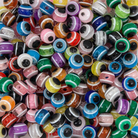 1106-0587-06MIX - Plastique Bille Mauvais Oeil 6mm Rond Couleur Mix 100pcs 1106-0587-06MIX,pc,montreal, quebec, canada, beads, wholesale