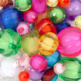 1106-0592 - Plastic Assorted Bead-Pendant White Lined Assorted Color-Shape-Size 1 Bag 100gr 1106-0592,Beads,Plastic,Acrylic,montreal, quebec, canada, beads, wholesale