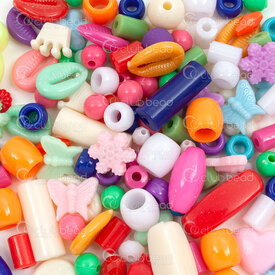 1106-0594-MIX - Plastic Assorted Bead  Assorted Shape-Size Mix Color 1 Bag 100gr 1106-0594-MIX,Beads,montreal, quebec, canada, beads, wholesale