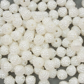 1106-0599-10WH - Plastic Bead Bayberry Bicone 10x10mm White 1.5mm hole 100gr Bag 1106-0599-10WH,bille,montreal, quebec, canada, beads, wholesale