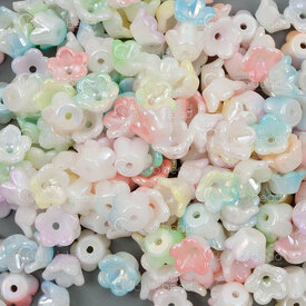 1106-0620-04MIX4 - Plastic Bead Tulip Flower 4x8mm Mix White-Pastel 1mm hole 100gr Bag (approx. 900pcs) 1106-0620-04MIX4,Ã,montreal, quebec, canada, beads, wholesale