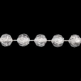*A-1106-0752 - Plastic Bead Mold On Thread Round Faceted 16MM Clear 5 Yards *A-1106-0752,Clearance by Category,Plastic,Bead,Mold On Thread,Plastic,Plastic,16MM,Round,Round,Faceted,Colorless,Clear,China,5 Yards,montreal, quebec, canada, beads, wholesale