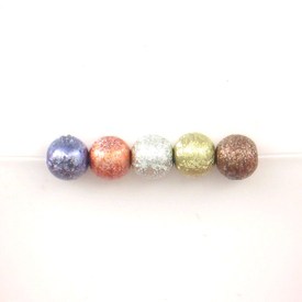 A-1106-1003-14 - Plastic Bead Metallized Opaque Color 6MM Round Mix A-1106-1003-14,montreal, quebec, canada, beads, wholesale