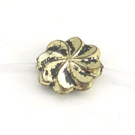 A-1106-2326-AG - Plastic Bead Metallized Flower Fancy 12MM Antique Gold 140pcs A-1106-2326-AG,montreal, quebec, canada, beads, wholesale
