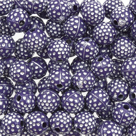 *DB-1106-9014-220 - Plastic Bead Round 10MM Silver Purple Opaque 1 Box  Limited Quantity! *DB-1106-9014-220,Dollar Bead - Plastic,montreal, quebec, canada, beads, wholesale