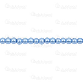 1107-0900-30 - Glass Bead Pearl Round 4mm Provence Blue 0.5mm hole 32in String (app 140pcs) 1107-0900-30,Beads,Pearls for jewelry,Glass,montreal, quebec, canada, beads, wholesale
