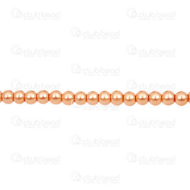 1107-0900-32 - Glass Bead Pearl Round 4MM Light Champagne 32in String (app 140pcs) 1107-0900-32,Beads,Glass,Pearled,montreal, quebec, canada, beads, wholesale