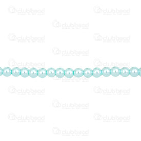 1107-0900-34 - Glass Bead Pearl Round 4MM Light Turquoise 32in String (app 140pcs) 1107-0900-34,Beads,Glass,Pearled,montreal, quebec, canada, beads, wholesale