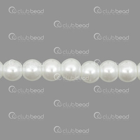 1107-0901-012 - Glass Bead Pearl Round 6mm White 32in String (app120pcs) 1107-0901-012,Beads,Glass,Pearled,6mm,Bead,Pearl,Glass,Glass Pearl,6mm,Round,Round,White,China,32'' String (app156pcs),montreal, quebec, canada, beads, wholesale