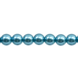 1107-0901-12 - Glass Bead Pearl Round 6MM Aquamarine 16'' String 1107-0901-12,montreal, quebec, canada, beads, wholesale