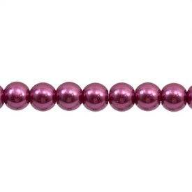 1107-0901-14 - Glass Bead Pearl Round 6MM Raspberry 16'' String 1107-0901-14,Beads,Glass,Pearled,6mm,Bead,Pearl,Glass,6mm,Round,Round,Pink,Raspberry,China,16'' String,montreal, quebec, canada, beads, wholesale
