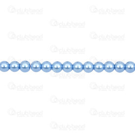 1107-0901-30 - Glass Bead Pearl Round 6mm Provence Blue 0.8mm hole 32in String (app 120pcs) 1107-0901-30,Beads,Glass,montreal, quebec, canada, beads, wholesale