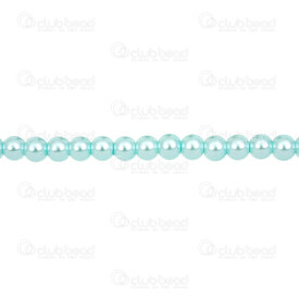 1107-0901-34 - Glass Bead Pearl Round 6mm Light Turquoise 32in String (app120pcs) 1107-0901-34,Beads,Glass,Pearled,montreal, quebec, canada, beads, wholesale