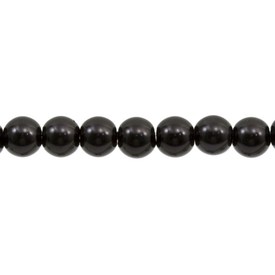1107-0902-04 - Glass Bead Pearl Round 8MM Black 16'' String 1107-0902-04,montreal, quebec, canada, beads, wholesale