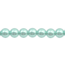 1107-0902-12 - Glass Bead Pearl Round 8MM Aquamarine 16'' String 1107-0902-12,montreal, quebec, canada, beads, wholesale